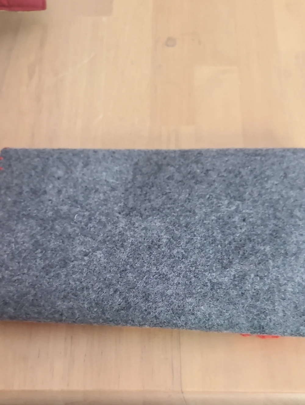 Handmade Gray Felt Clutch with Bright Flower Accents
